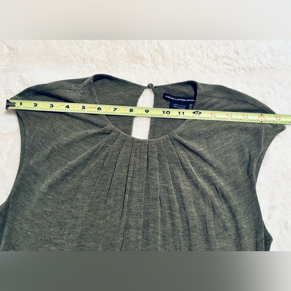 Ralph Lauren Olive Midi Dress with Cap Sleeves…sz Medium - Picture 4 of 5